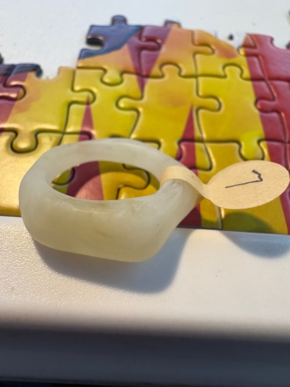 Translucent Cream Resin Fashion Ring